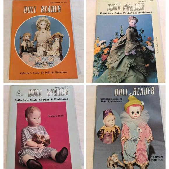 Doll Reader Magazine Other - 1981 Doll Reader Magazine Collectors Guide Miniatures 80s Clowns Lot Of 4 Vtg
